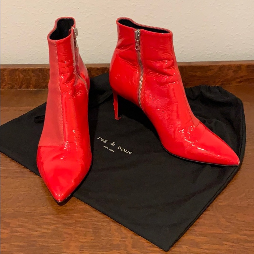 Rag And Bone Red Booties With Stiletto Heel - image 1